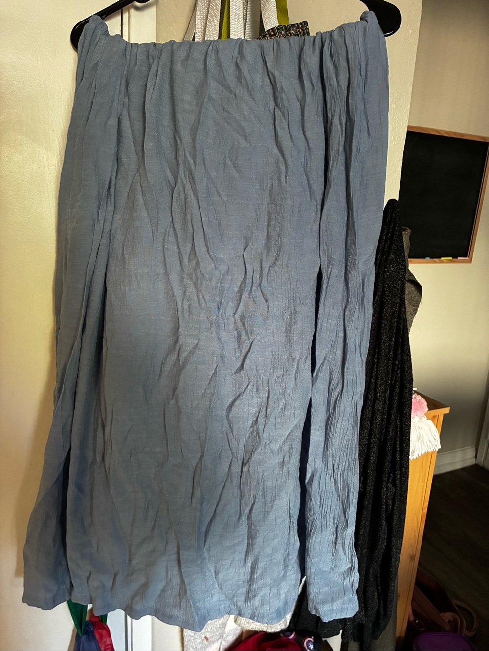 bobeau Light Blue Crinkled Maxi Skirt